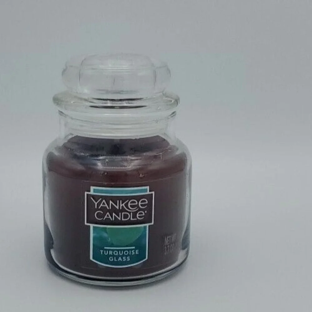 Turquoise Glass Yankee Candle Housewarmer Jar Lid 3.7oz Small Purple Fresh Sweet